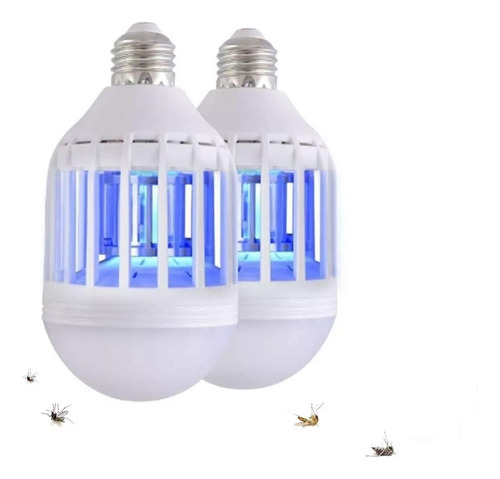 2 Piezas Foco Led Mata Mosquitos Insectos Lampara Repelente