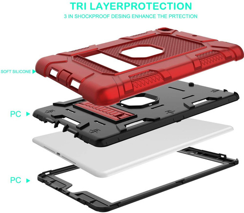 Funda Rantice Para iPad De 9,7 2017 / 2018 (rojo)