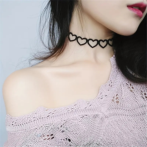 Collar Gargantilla Moda Mujer Choker Calavera Punk Gótico Corazones