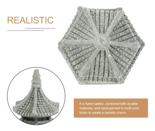 Yardwe 4 Pcs Mini Pagoda Ornaments, Estatua De Pagoda En Min