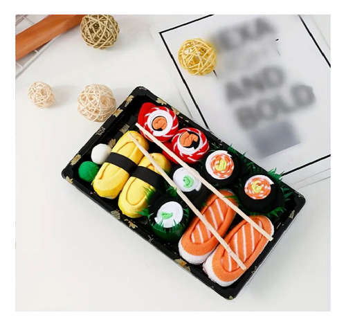 Juego De Calcetines Divertidos Forma Sushi Gourmet 5 Pares Multicolor Sushi Gourmet Unitalla