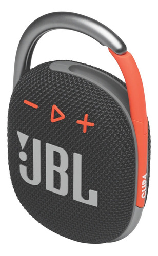 Bocina Jbl Clip 4 Portátil - Resistente Al Agua Color Negro Con Naranja 110v/220v