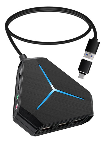 Daakro Hub Usb De 10 Puertos Hub Usb C Con Cable Largo, Lect