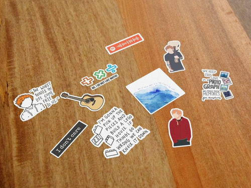 Stickers Ed Sheeran - Pack X10 Resiste Agua