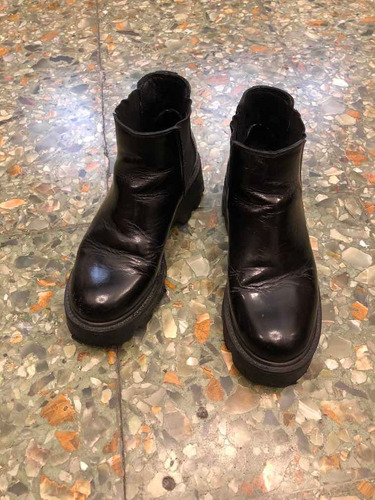 Botínetas Zapatos Charol Febo Talle 35 Negro