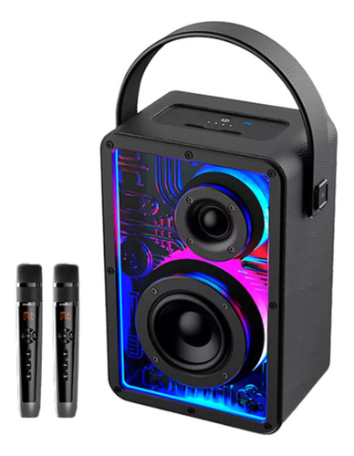 Caixa De Som Karaokê Imenso X61e 60w 8000mah C/ 2 Mic S/ Fio