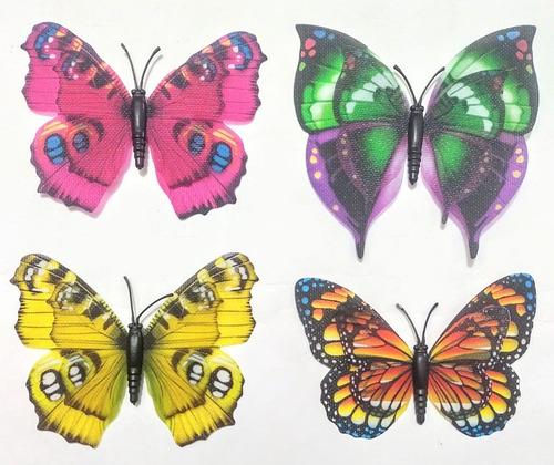 Imán para nevera con forma de mariposa, 9 unidades, adorno decorativo en 3D, varios colores