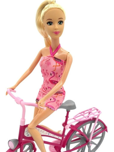 Muñeca Kiara Con Su Bicicleta De Paseo 28cm Poppi Doll Nenas