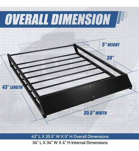 Portaequipajes De Techo Universal De 43 X 35,5 Pulgadas_4222