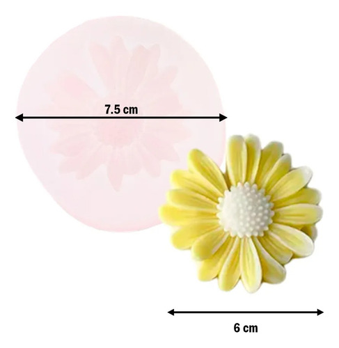 Moldes De Silicon Flores Gerbera Adornos Velas Jabones 2pza