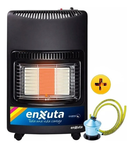 Imagen 1 de 4 de Estufa Gas 3 Paneles Enxuta Válvula Seguridad + Manguera