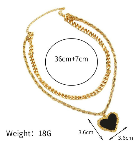 Yooestores82 Collares Con Colgante De Corazón De Oro De 14 Q