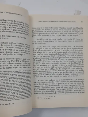 La Resolución De Los Contratos Fernando Canosa Torrado (Usado)
