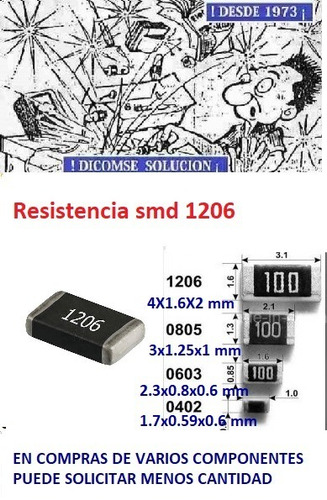 Resistencia Smd 1206 1/4w 5% 390 Ohm X 100 U