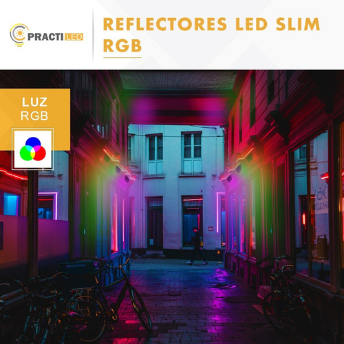Imagen 2 de 7 de Reflector Led Rgb Multicolor 10w Exterior Con Control Remoto