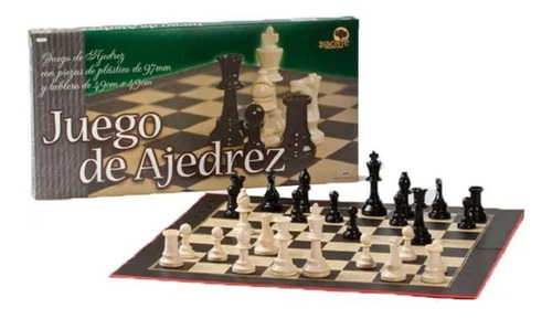 Imagen 2 de 5 de Ajedrez Bisonte Tablero 49 X 49 Piezas Plastico 97 Mm