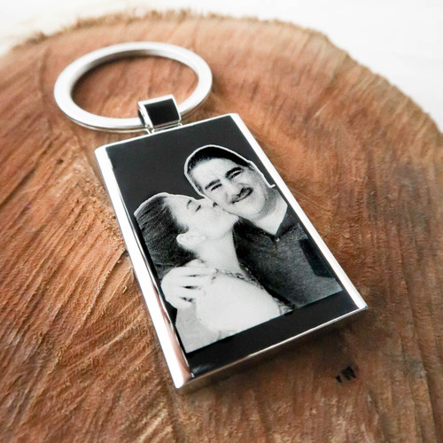 Chaveiro Personalizado Com Foto Gravada Em Aço Inox Cor Prateado