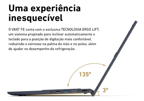 Notebook Vaio Fe15 Intel I5 1235u 8gb 512gb Ssd Linux 15,6''