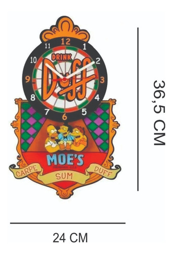 Imagem 3 de 3 de Relógio Duff Moes Simpsons Com Base - Mdf - Promoção