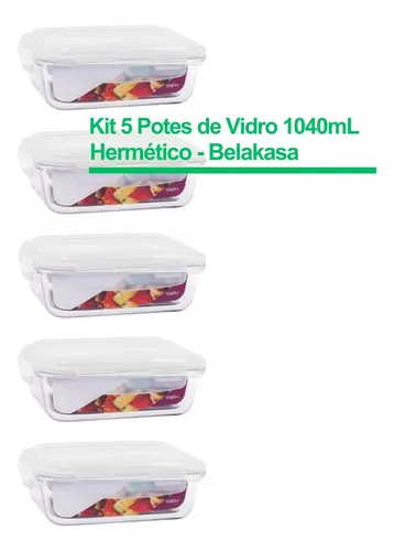 Tupper De Vidrio Rectangular Tapa Hermetica 1040 ML — Todo Acá Mejores  Precios