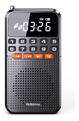 Radio Fm Portátil Recargable Negra Con Bluetooth, 500mah