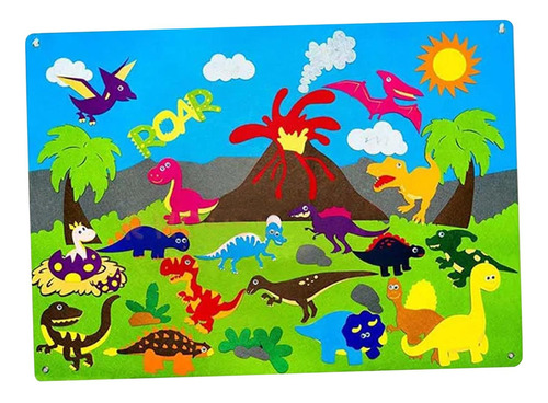 Tablero Ocupado De Historia De Fieltro, Sol De Dinosaurio