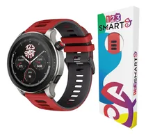 Comprar Pulseira Esportiva De Silicone 22mm Marca 123smart Para Amazfit Gtr 4 Gtr3 Gtr 2 Gtr 2 Nova Versao Gtr 47mm Balance Pace S1 Stratos 1 2 E 3 Gt Gt2 46mm Gt3 46mm Gt 4 46mm - Vermelho Com Preto