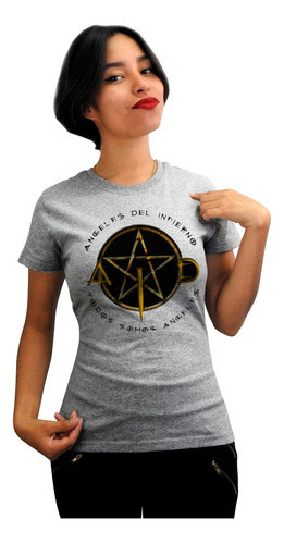 Camiseta T-shirt Logotipo Angeles Del Infierno Rockera 