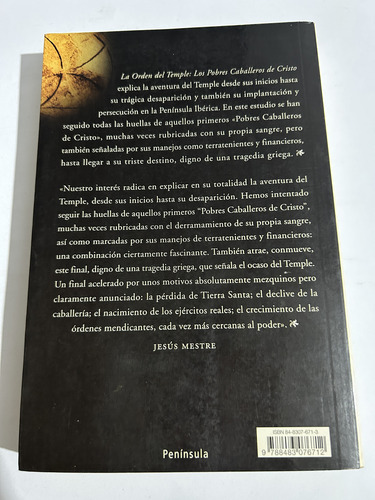 Libro La Orden Del Temple Pobres Caballeros De Cristo Mestre (Usado)