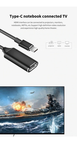 Imagen 3 de 9 de Adaptador Usb Tipo C Hdmi Para Cromebook Macbook Surface 4k