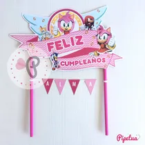 Comprar Topper Para Torta Amy Rose Sonic Centro Torta Pincho Adorno
