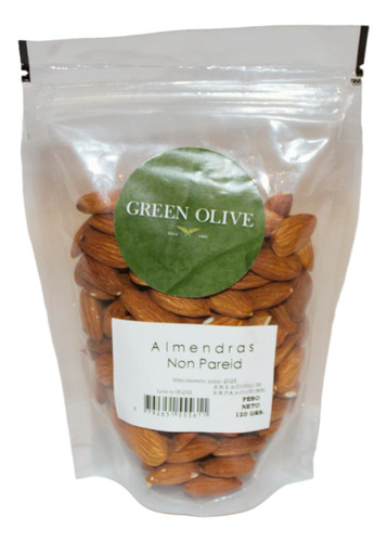 Almendras Peladas Non Pareil Green Olive X 180 Gr. Doypack