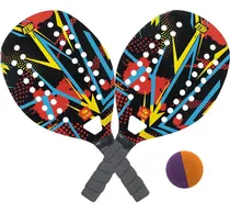 Comprar Kit Beach Tenis Praia 2 Raquetes 1 Bolinha Madeira Frescobal