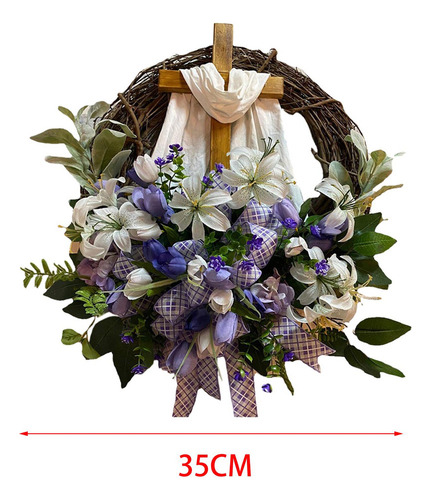 Guirnalda De De La Puerta Delantera De De Pascua Feliz 35cm