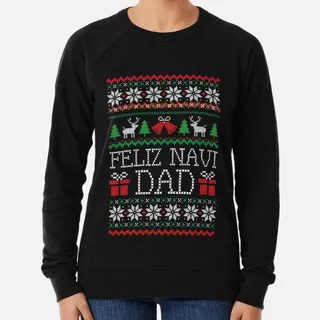 Buzo Feliz Navi Dad Funny Christmas Ugly Sweater Calidad Pre