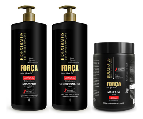 Kit Força Com Pimenta 3 Produtos Bio Extratus - 1l