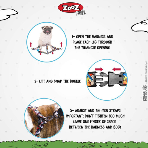 Snoopy - Arnés Sin Tirones Para Perros Pequeños Y Razas Gran
