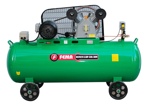 Compresor de aire eléctrico Fema 69370225 trifásico 330L 5.5hp 380V verde
