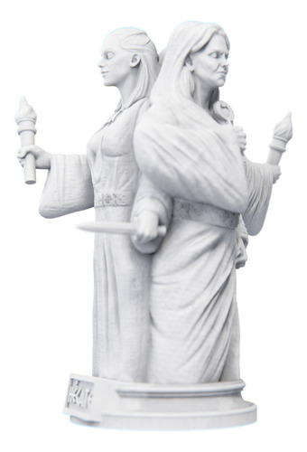 Estátua Hecate Deusa Tríplice Grega Bruxaria Divino Feminino Cor Cor Mármore