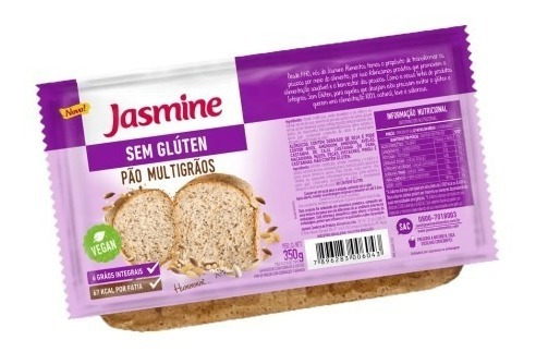 Imagem 1 de 1 de Pão Multigrãos Sem Glúten 350g Jasmine Kit 3 Unidades