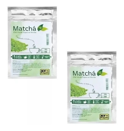 Kit 02 Matcha Chá Verde Especial Moído Mn Própolis 40g