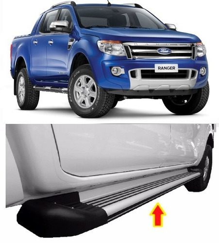 Estribos Planos De Aluminio Con Luz Para Ford Ranger