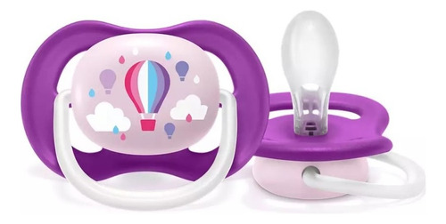 Chupon Ultra Air Happy Avent Philips 6-18 M Globo Scf081/08 Color Rosa Período De Edad 6-18 Meses