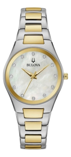 98l305 Reloj Bulova Clasico Diamante 30mm Plateado/dorado