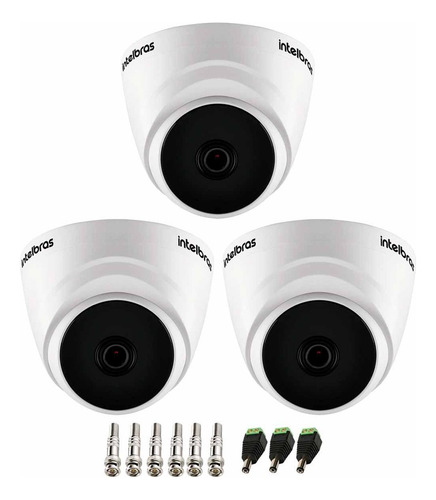 3 Câmeras Intelbras Vhd 1220 D Visão Noturna 20m +conectores