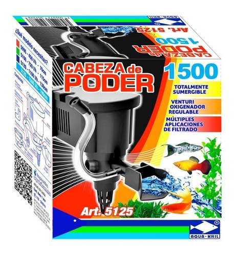 Cabeza De Poder Acuario Pecera 1500 L/h 1.90m Aquakril 5125