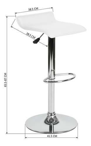 Set de 2 Bancos Modernos Blancos Giratorios 360° Altura Ajustable Homemake Furniture