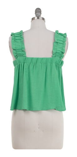Imagen 3 de 7 de Blusa Tirantes Corta Holgada Fresca Primaveral Strapless.