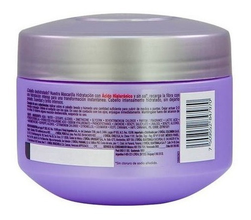 Imagen 3 de 6 de Crema Tratamiento Loreal Elvive Hidra Con Acido Hialuronico