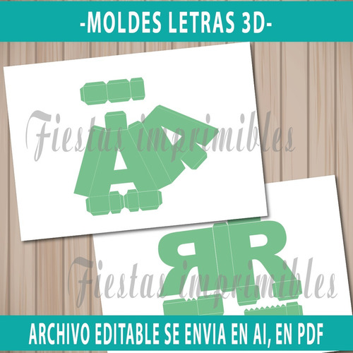 Molde Imprimible Plantillas Letras 3d Editables
